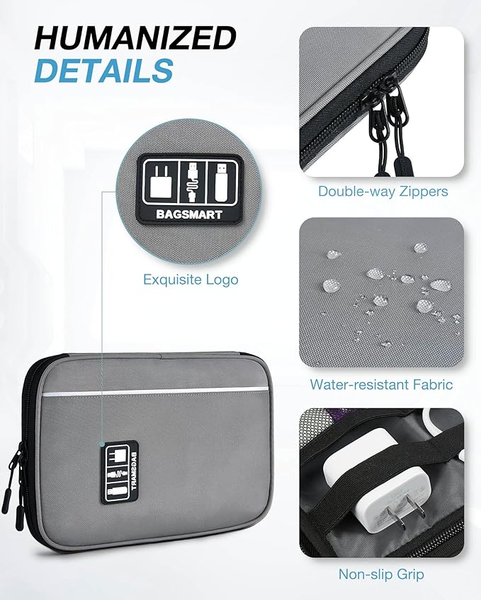 BAGSMART Large Electronics Travel Organizer Case, Tech Accessories Cord Storage - Image 4