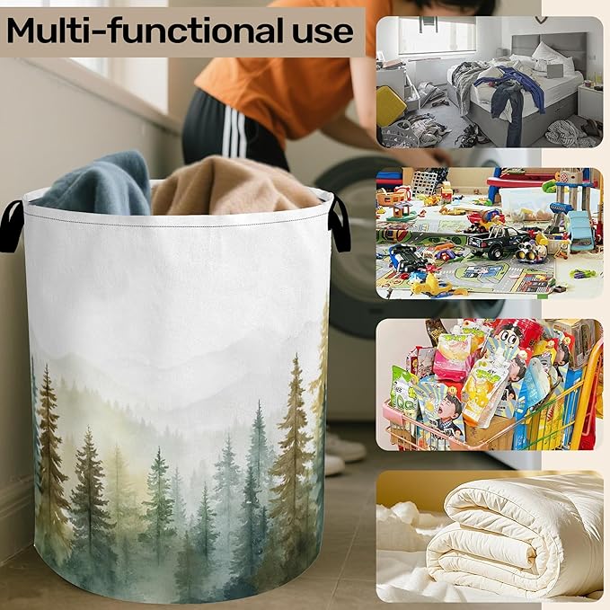 Misty Forest Green Foldable Laundry Hamper - Image 6