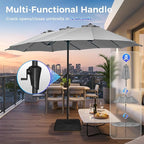 SUPERJARE 13FT Outdoor Umbrella for Patio, Double sided Pool Umbrellas with Fade Resistant Canopy, Large Table Umbrella for Deck, Market, Backyard - Gray - Image 5