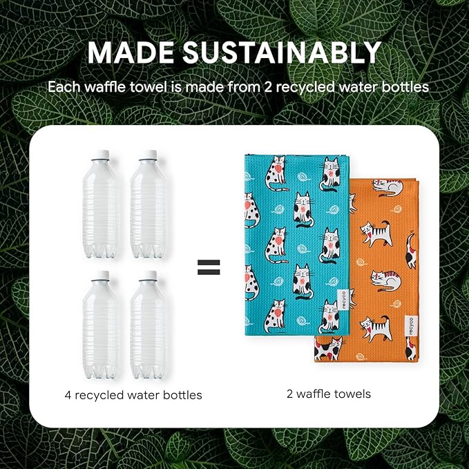 RECYCO Waffle Kitchen Towel Set of 2 - Image 6