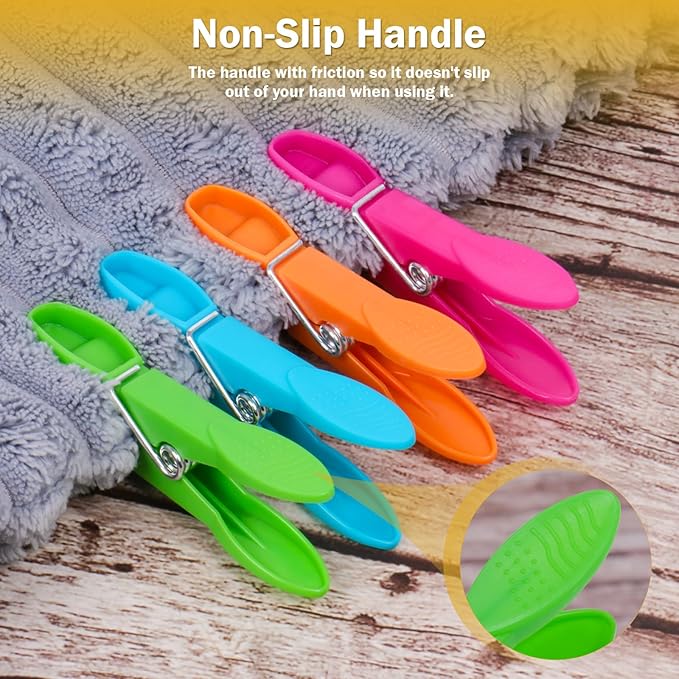 60 Pack Clothes Pins，Colored Plastic Clothespins，Strong Grip Laundry - Image 3