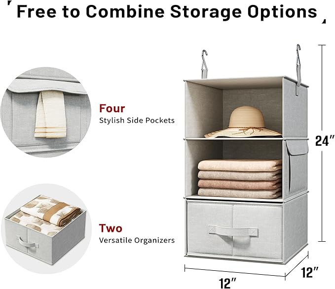 Vailando 3-Shelf Hanging Closet Organizer, Baby Clothes Storage and Organization - Image 3