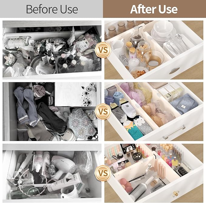 Drawer Dividers Organizer 9 Pack, Adjustable Separators 4" High Expandable from - Image 6