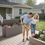 Flamaker Outdoor Storage Box 80 Gallon Resin Waterproof Deck Box Delivery Box with Wood Texture Large Storage Bin for Patio Cushions (Light Brown) - Image 7