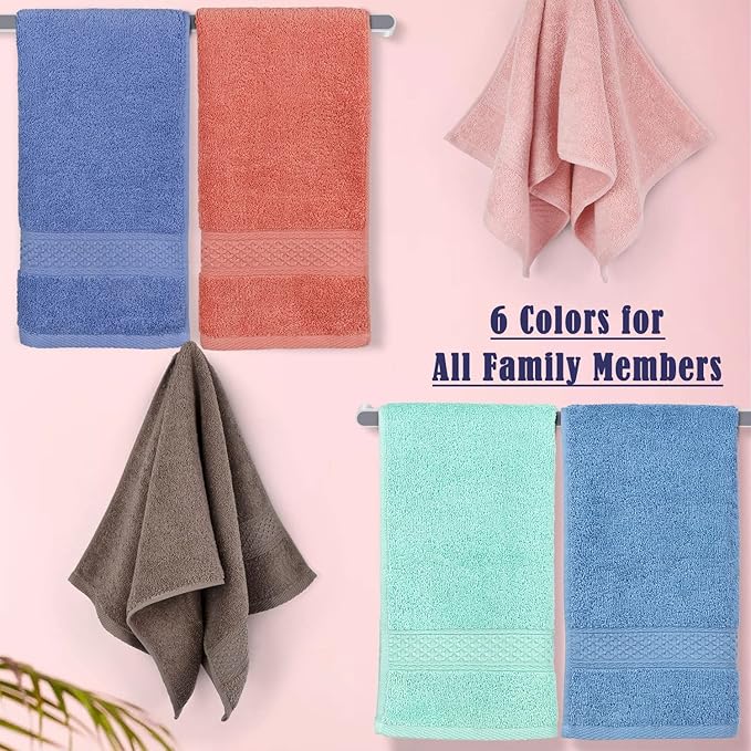 Cleanbear Cotton Hand Towel Set 6-Pack Ultra Soft Hand Towels - Image 4
