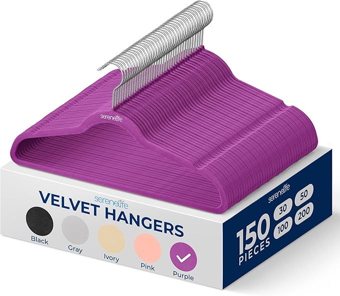 150 Pieces Velvet Hangers by SereneLife