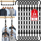 24 Pack Hangers Space Saving Magic Space Saver Storage Smart Plastic Clothes by Besslly