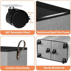 Laundry Basket with Wheels, Collapsible Laundry Baskets, Laundry Hamper with - Image 5