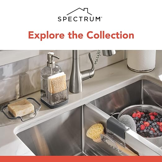 Spectrum Sink Saddle for Kitchen Sink Gray Slate Tint Sponge and Brush Holder - Image 6