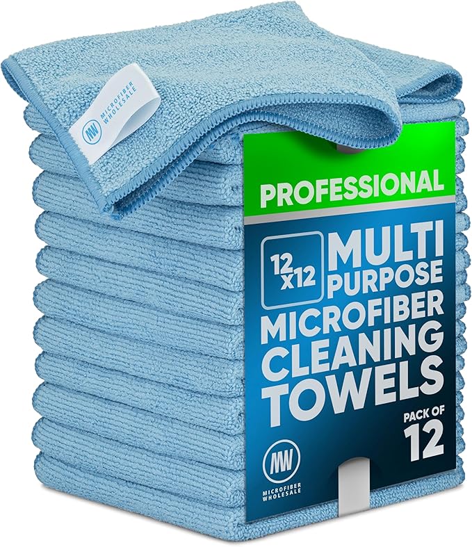 MW PRO Microfiber Cleaning Cloths Blue by MicrofiberWholesale