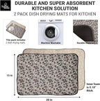 2 Pack Printed Dish Drying Mats - Image 2