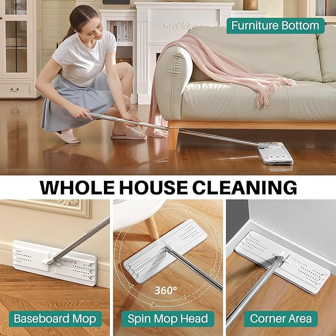 JOYMOOP Mop and Bucket with Wringer Set, Hands Free Flat Floor Mop and Bucket - Image 4
