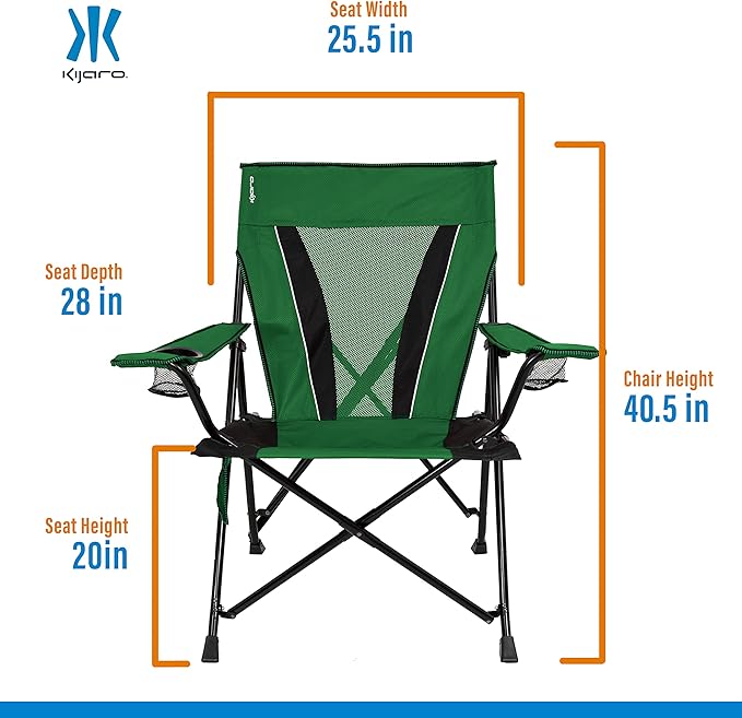 Kijaro XXL Dual Lock Portable Camping Chair - Supports Up to 400lbs - Enjoy The Outdoors in a Versatile Folding Sports & Outdoor Chair - Image 3