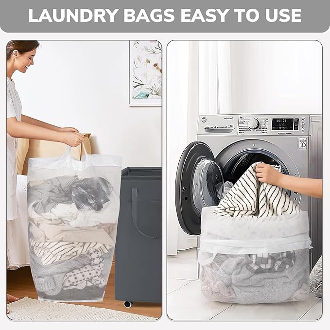 Goodpick Laundry Basket with Wheels, Laundry Hamper with Removable Wash Bag - Image 7