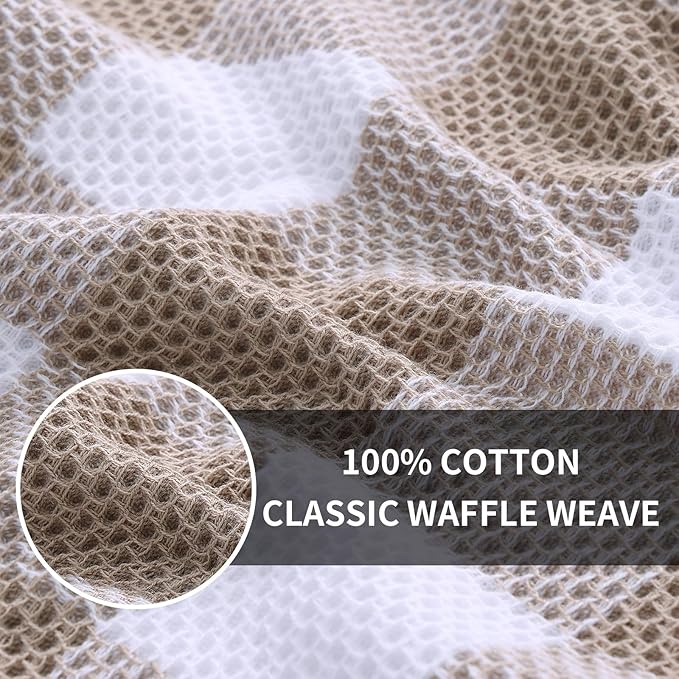 Homaxy 100% Cotton Waffle Weave Check Plaid Kitchen Towels, 13 x 28 Inches - Image 7