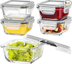 Vtopmart 5Pack 5oz Small Glass Storage Containers by Vtopmart