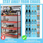 Windyun 40 over the Door Shoe Organizer Large Mesh Pocket Hanging Shoe Rack - Image 2