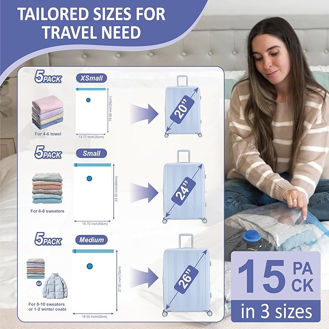 Cozy Essential Travel Vacuum Storage Bags - Image 4