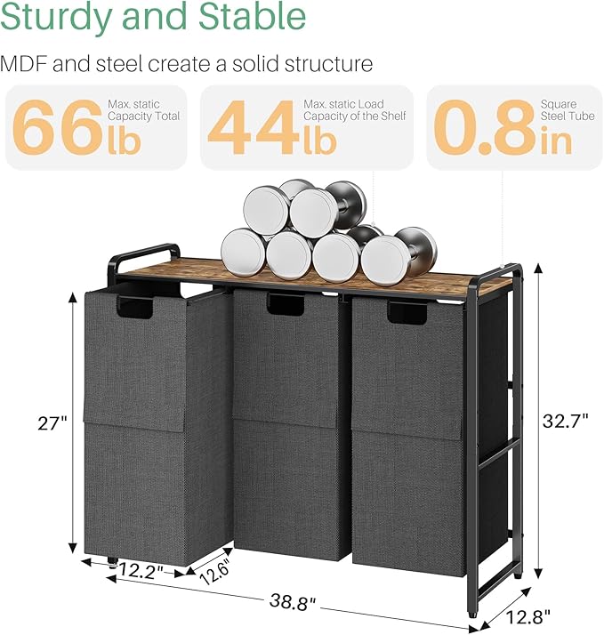 Kitstorack Laundry Hamper with Shelf - Image 3
