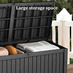 TARKARI 180 Gallon Lockable Resin Deck Box, Waterproof & UV-Resistant Outdoor Storage Box for Outdoor Cushion Storage, Garden Tools & Pool Accessories Storage, Black - Image 6