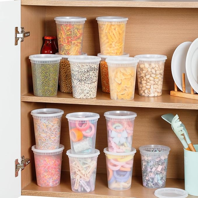 AOZITA 40 Sets 32 oz Plastic Deli Food Containers - Image 7