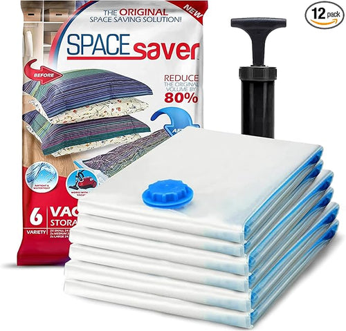 12 Pack Variety Vacuum Storage Bags by Spacesaver