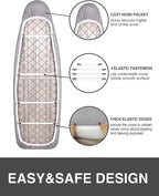 Ironing Board Cover and Pad 18"x49" Extra Wide Natural Cotton, Scorch and Stain - Image 5
