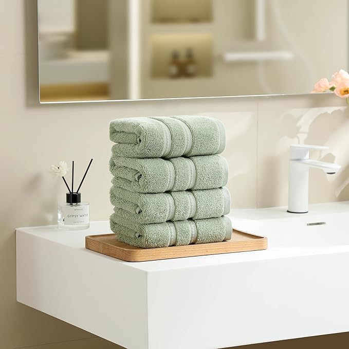Simple&Opulence 4 Pcs Premium Hand Towels 16"x28", 600 GSM 100% Ring Spun Cotton - Image 8