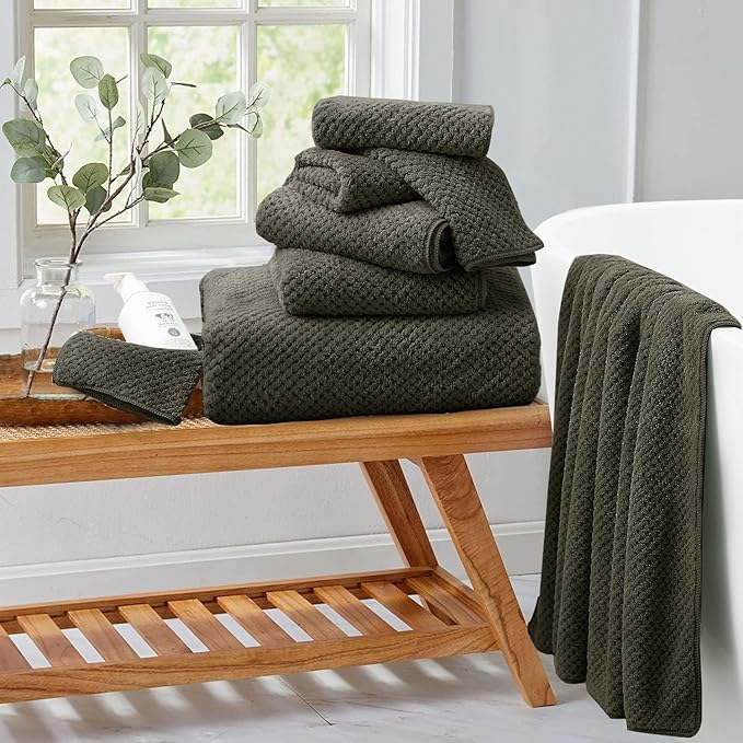 8 Piece Bathroom Towel Set Brown |2 Oversized Large Bath Towels Sheet, 2 Hand - Image 2