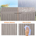 EasyUp 90 Gallon Outdoor Deck Box Waterproof, UV Resistant Resin Outdoor Storage Box for Delivery, Porch, Patio and Garden, Gray - Image 7