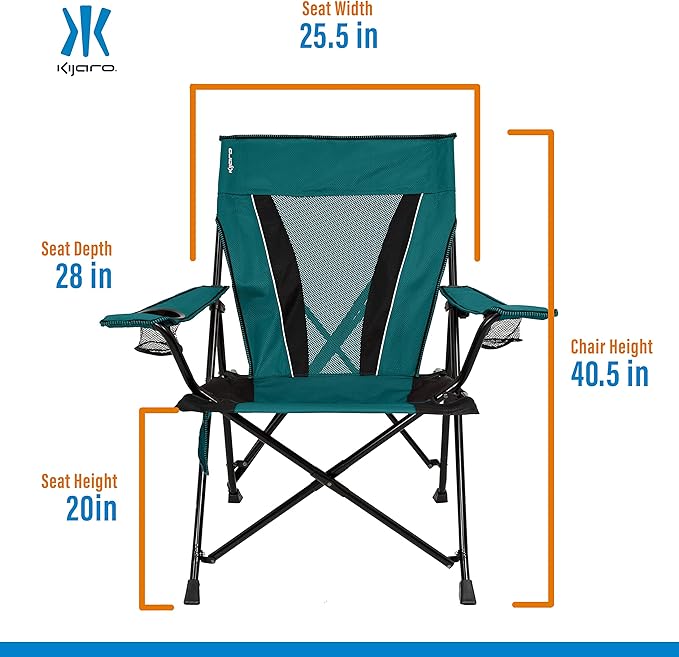 Kijaro XXL Dual Lock Portable Camping Chair - Supports Up to 400lbs - Enjoy The Outdoors in a Versatile Folding Sports & Outdoor Chair - Image 3