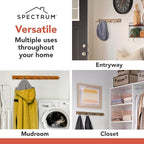 Spectrum Coat Rack Wall Mount 4 Peg Wooden Pegs Organizer - Image 5