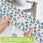 Sink Splash Guard Faucet Mat Watercolor Butterflies Absorbent Fast Drying Mat - Image 4