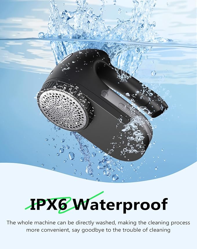 IPX6 Waterproof Washable Electric Fabric Shaver and Lint Remover, Rechargeable - Image 2