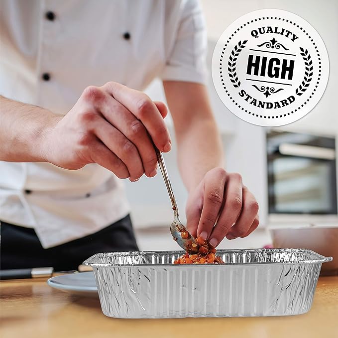 PLASTICPRO Disposable 8'' X 8'' X 2'' Inch Square Aluminum Tin Foil Baking Pans - Image 4