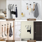 SAYAYO Modern Black Coat Hooks for Wall, Robe Hooks Towel Holder for Bathrooms - Image 7
