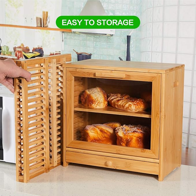 Bamboo Dish Drying Rack-2 Tier, Collapsible Small Dish Rack - Image 6