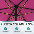 AreShark 7.5FT Patio Umbrella Table Market Umbrella with 6 Sturdy Ribs, Button Tilt/Crank, Heavy-Duty Outdoor Umbrellas for Pool, Deck, Garden and Backyard, Rose Pink - Image 5