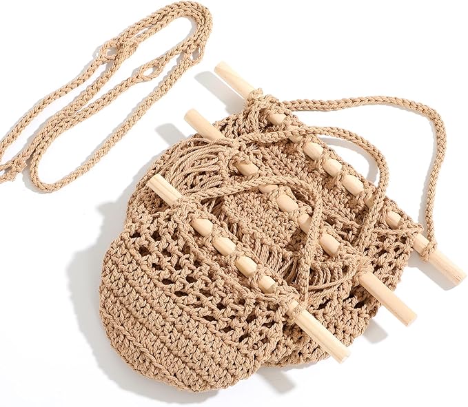 3 Tier Hanging Fruit Basket, Wall Hanging Vegetable Fruit Baskets Cotton Woven - Image 4