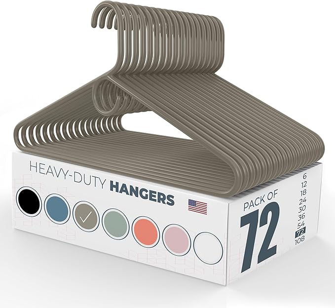 Neaties Heavy Duty Clothes Hangers 50+ Pack – Made in The USA – 8lb Capacity by NeatiesHangers