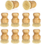 12 Pcs Bamboo Dish Scrub Brushes Kitchen Dishwashing Cleaning Brush Wooden - Image 7