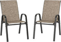 PHI VILLA Patio Chairs Set of 2, Outdoor Stackable Dining Chairs with E-Coating Metal Frame and Upgraded Textilene Fabric, All Weather Deck Chair 350 LBS Capacity for Porch Poolside Garden by PHIVILLAThepioneerofcomfortablehouseholdsupplies