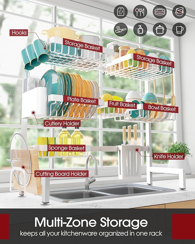 Over The Sink Dish Drying Rack - Image 2