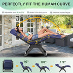 Suteck Oversized Zero Gravity Chair,33In XXL Outdoor Recliner Chair w/Removable Cushion&Headrest, Camping Lounge Chair w/Upgraded Lock&Footrest, Reclining Patio Chairs for Indoor Outdoor,500LBS - Image 4