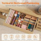 Lifewit 4" High 8 Pack Bamboo Drawer Dividers 43-54cm/17-21.5" Adjustable - Image 4