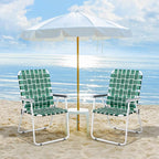 VINGLI Patio Lawn Webbed Folding Chairs Outdoor Beach Portable Camping Chair for Yard, Garden (2, Dark Green, Oversized) - Image 6