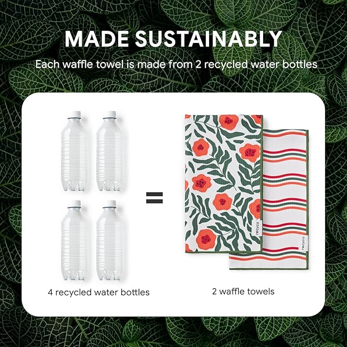 RECYCO Waffle Kitchen Towel Set of 2 - Image 5