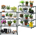 Ohuhu Plant Greenhouse Shelves 4 Tier 2 Pack Extra-Wide Stable Green House Shelving for Outdoor, 31x18x42 Inch Portable Rustproof Metal Shelf Plant Stand Rack Greenhouse Accessories by Ohuhu