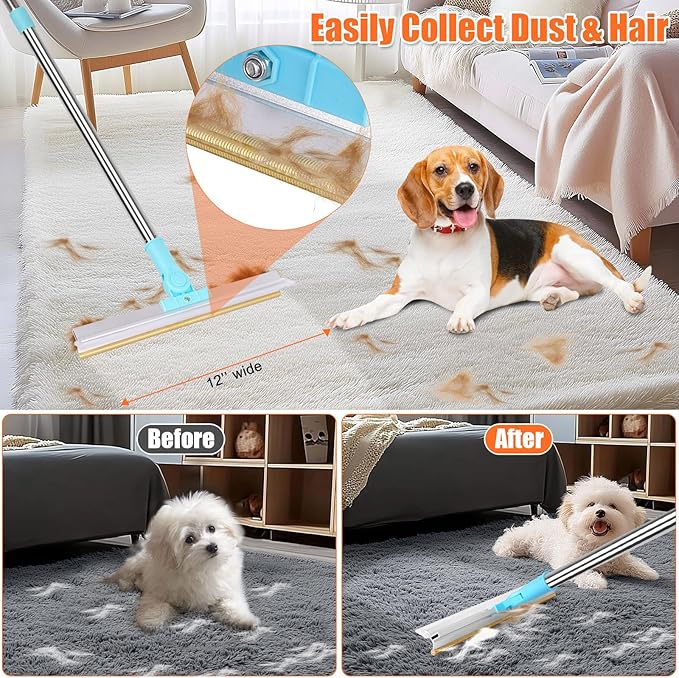 Carpet Rake for Pet Hair Removal, 2 in 1 Pet Hair Remover Tool - Image 2