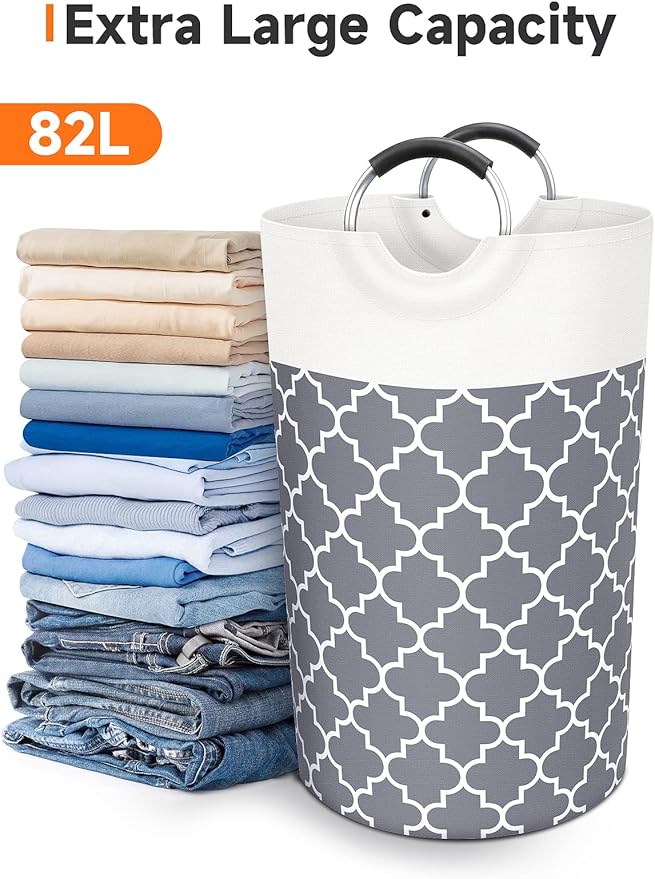 Large Laundry Basket Laundry Hamper Bag Washing Bin Clothes Bag Collapsible Tall - Image 5